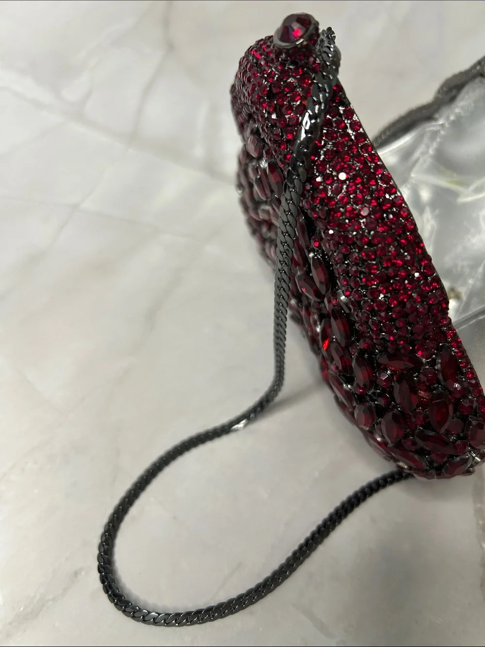 Red Crystal Evening Clutch Bag